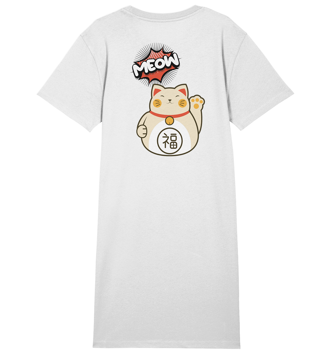 MEOW - Lucky Cat - Ladies Organic Shirt Dress