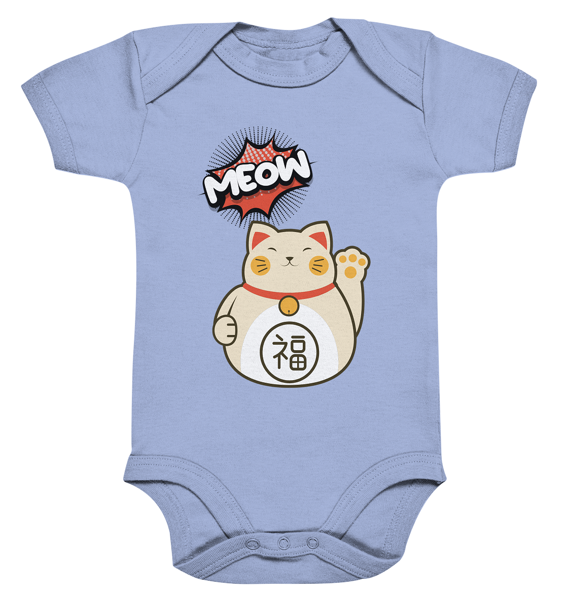 MEOW - Lucky Cat - Organic Baby Bodysuit